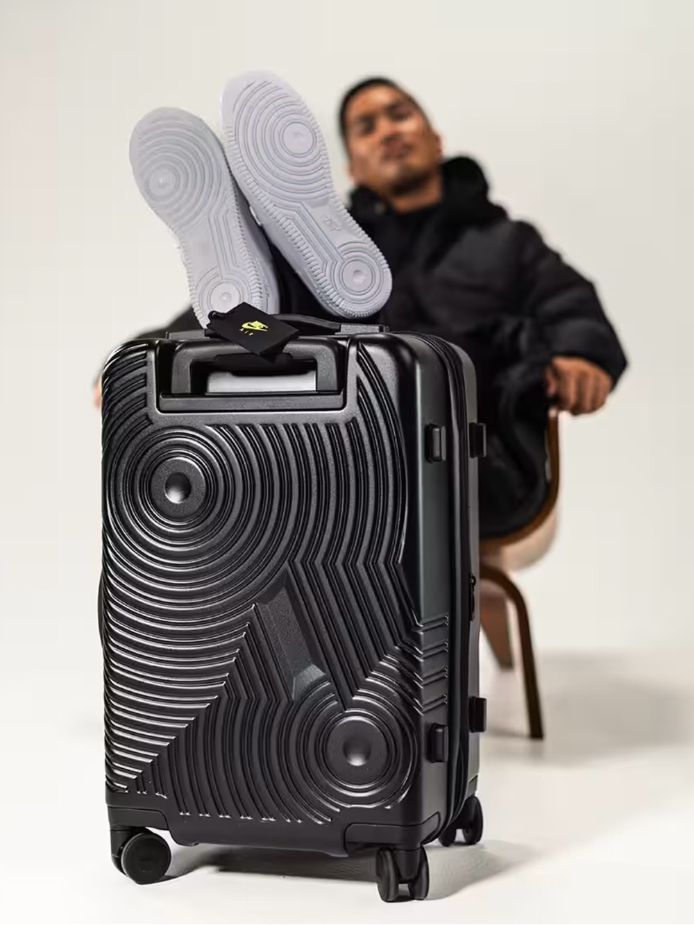 New Nike Air Force 1 22” Hardshell Carry-On Luggage Suitcase Black 52L TSA Lock